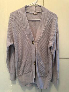 SO Soft Lavender Button-Up Knit Cardigan
